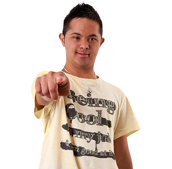 young man pointing at you